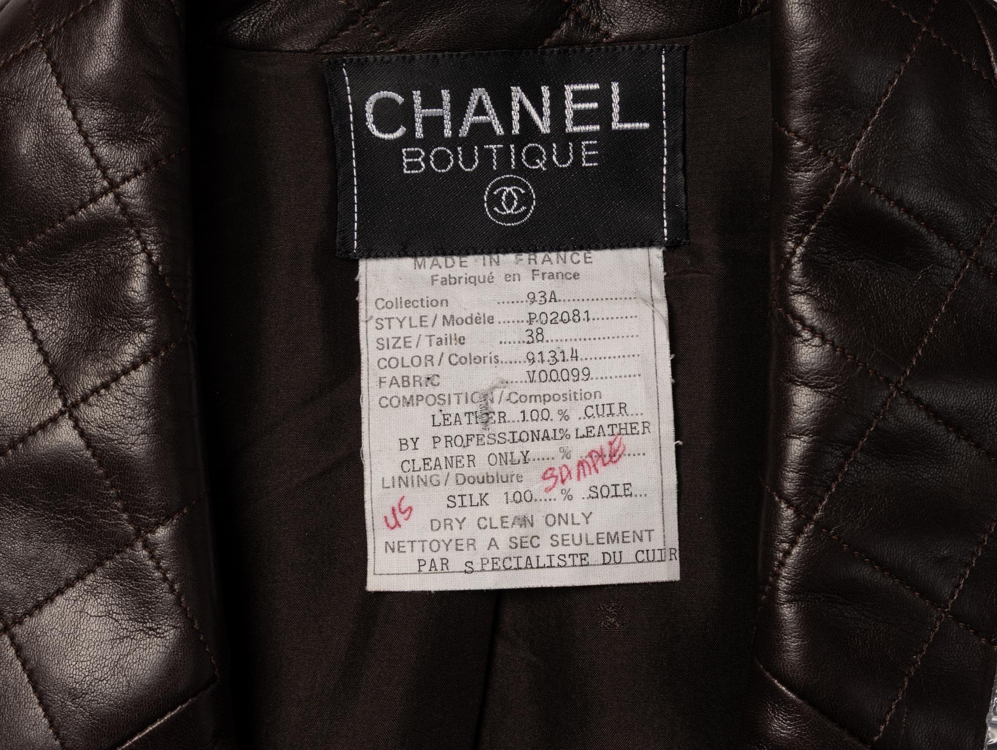 Chanel, Chocolate Brown Leather Jacket, 1993