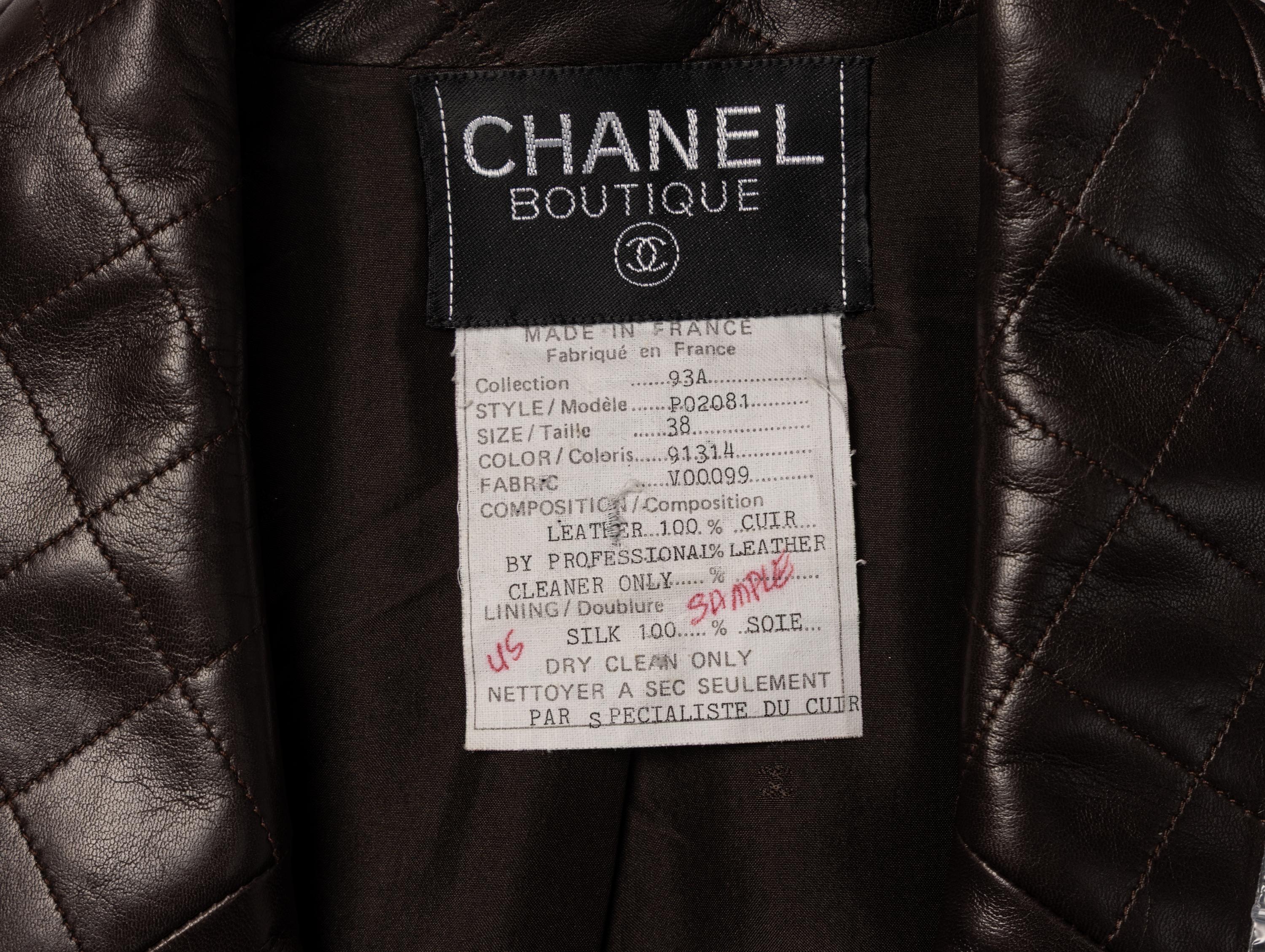 Chanel, Chocolate Brown Leather Jacket, 1993