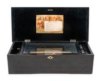 A Swiss Marquetry Cylinder Music Box