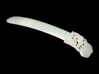 Two Chinese Celadon Jade Hairpins