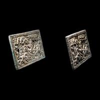 A Pair of Eurasian Gilt-Bronze Plaques