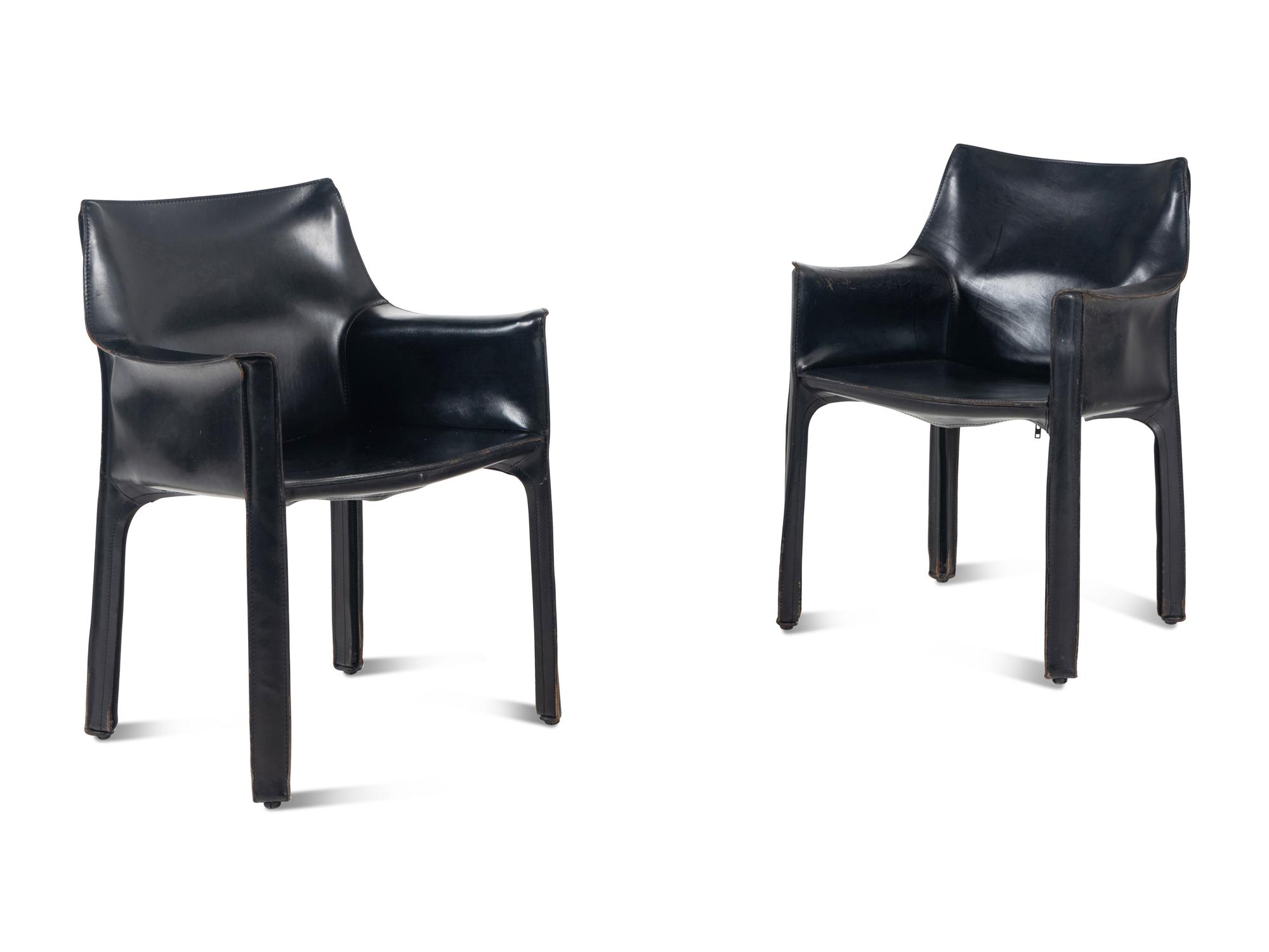 Set of Six Cab Dining Chairs, c. 1976 Cassina, Italy