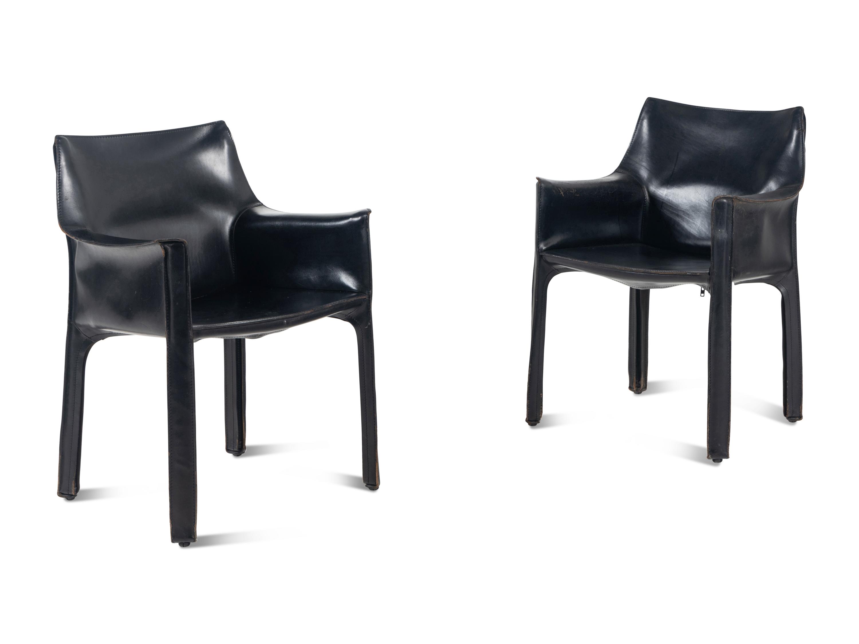 Set of Six Cab Dining Chairs, c. 1976 Cassina, Italy