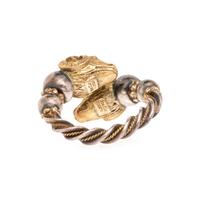 ZOLOTAS, SILVER AND YELLOW GOLD RAM'S HEAD RING