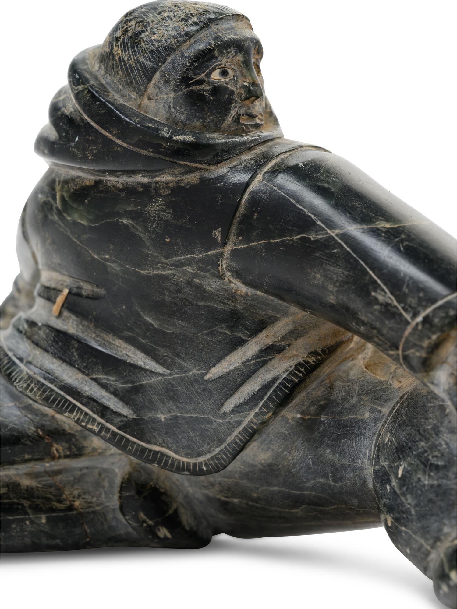 Two Inuit Carved Soapstone Figures