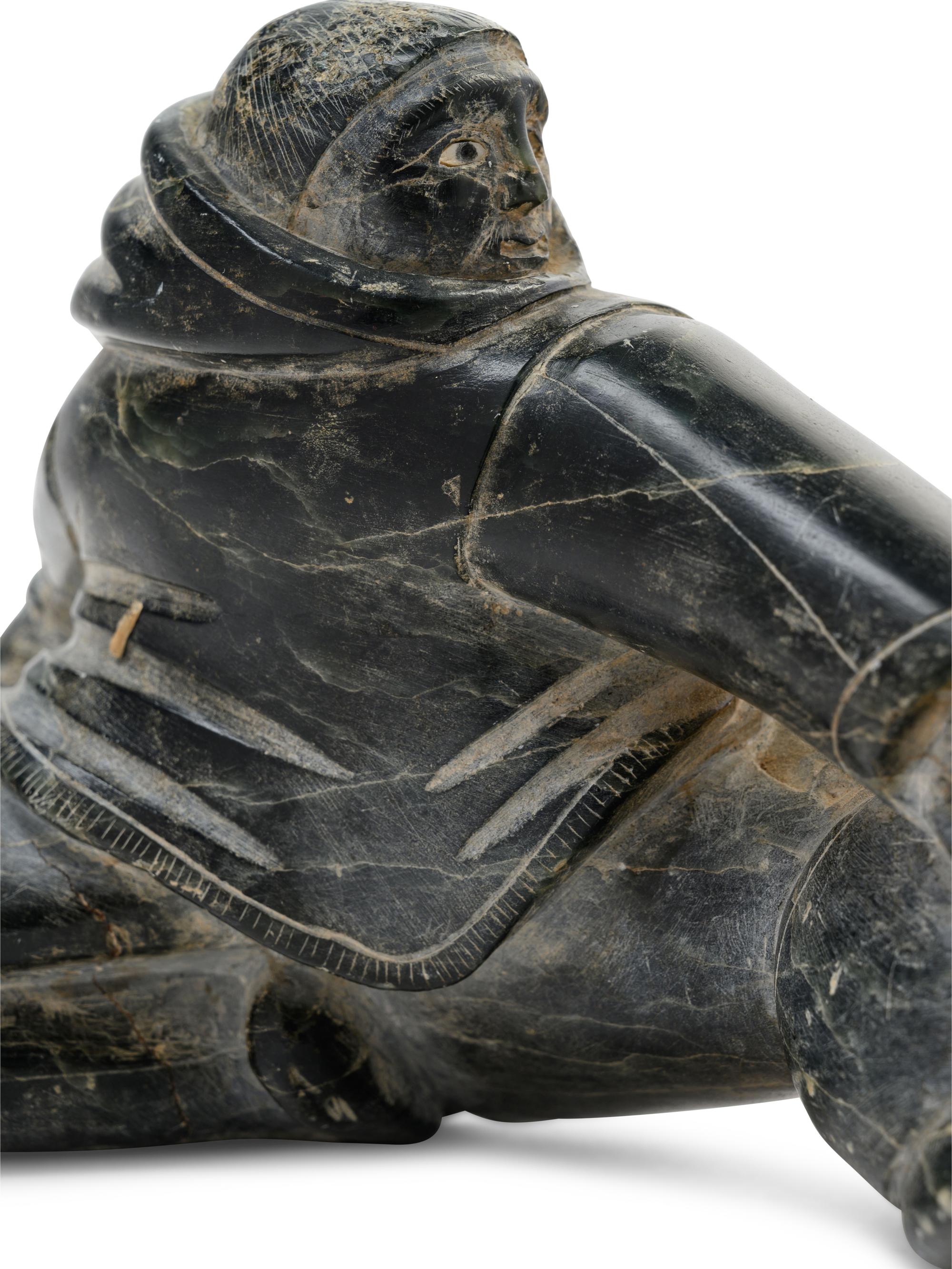 Two Inuit Carved Soapstone Figures