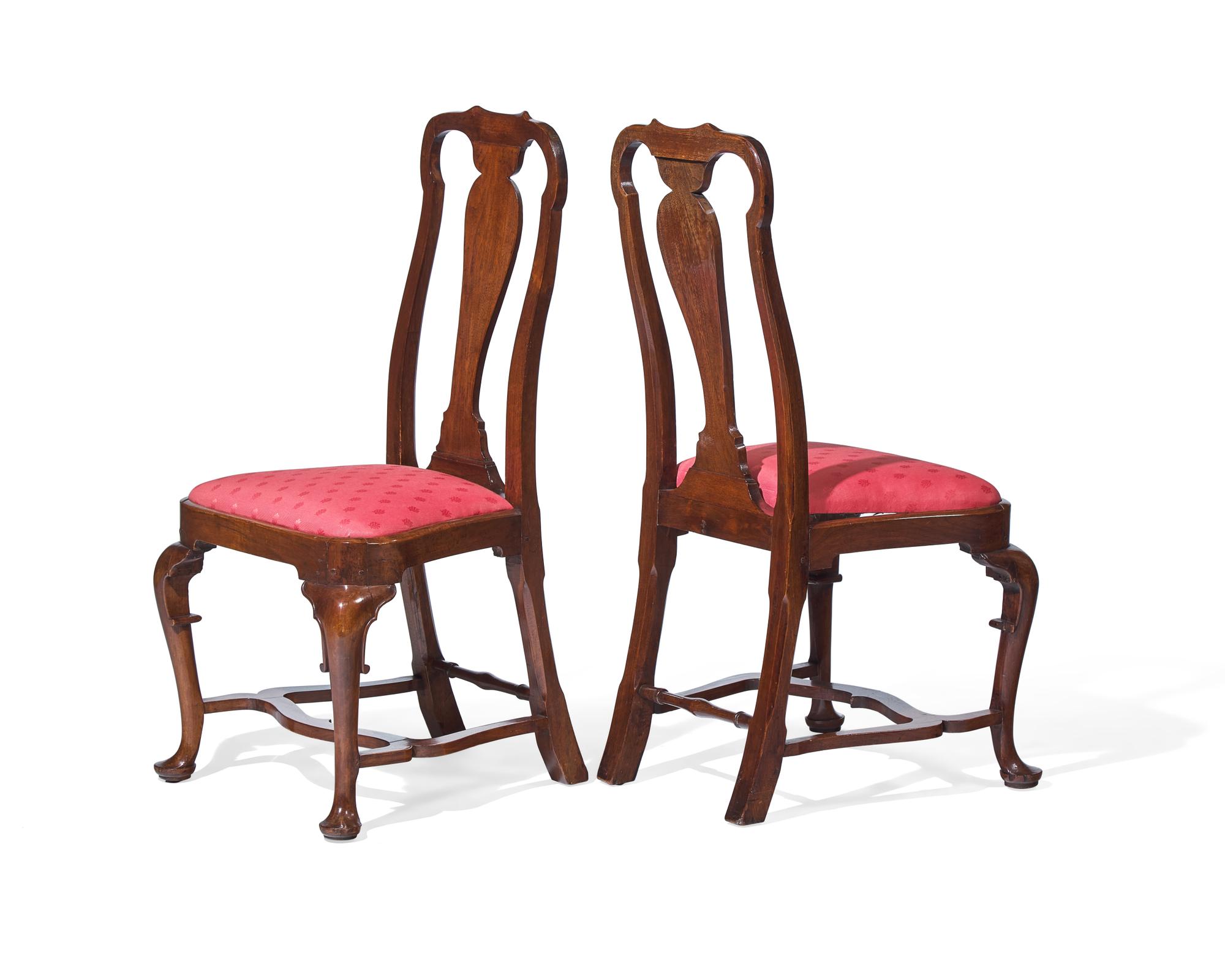 The Eddy Family Set of Six Queen Anne Walnut Compass-Seat Side Chairs
