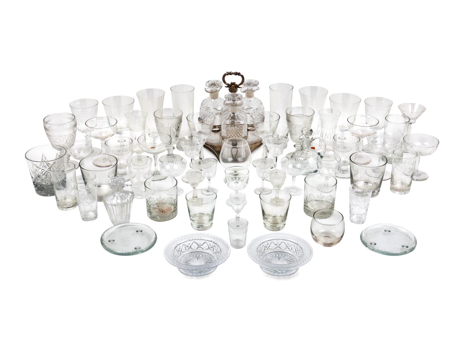 A Collection of Cut Glass Stemware