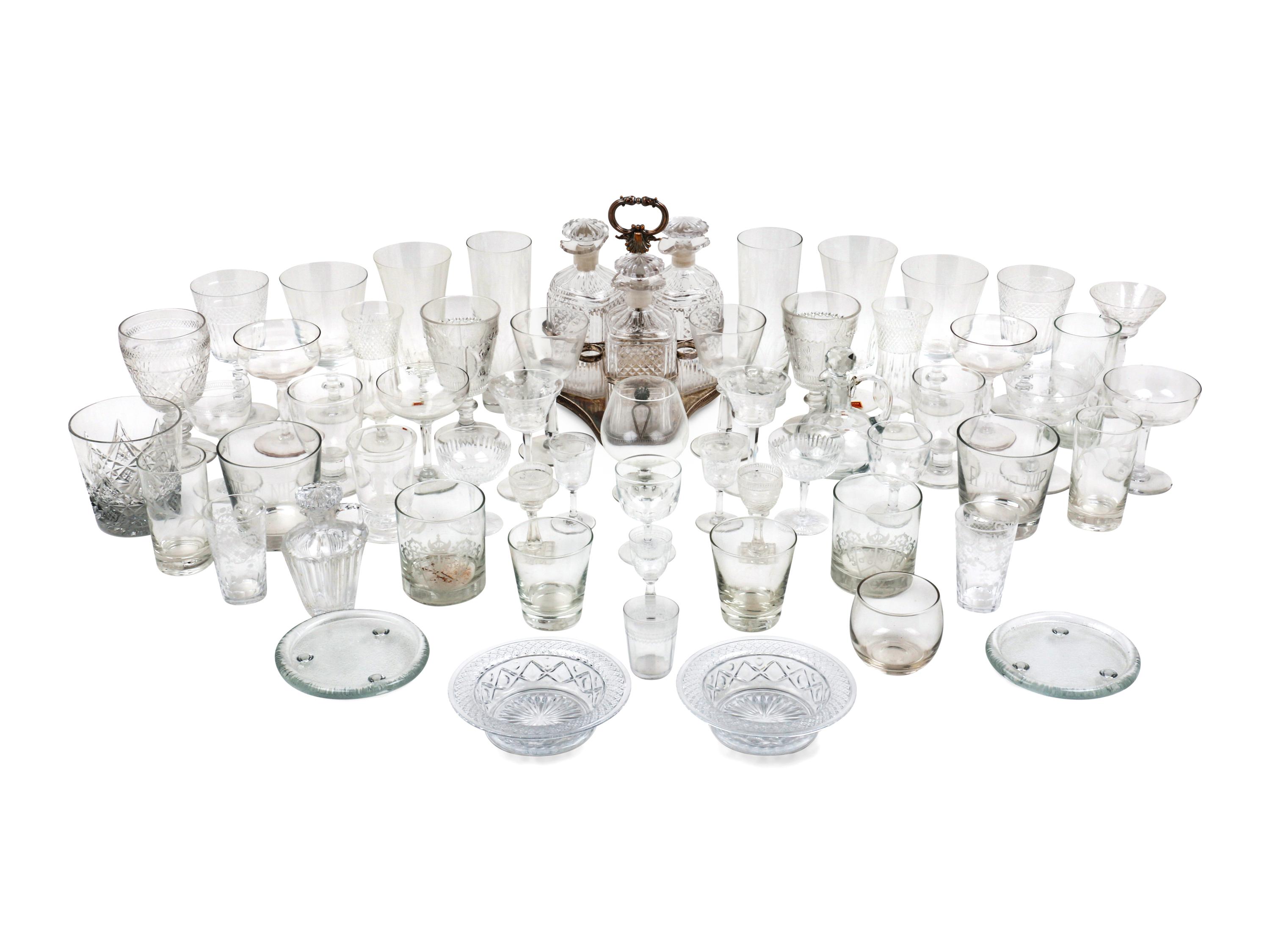 A Collection of Cut Glass Stemware
