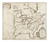[MAP]. HENNEPIN, Louis (1640-1704). Carte d'un tres grand pais nouvellement decouvert dans l'Amerique Septentrionale . Utrecht: G. Broedelet, 1697.