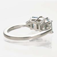 A Platinum and Aquamarine Ring with Tiffany Diamond 1.00 Carat Cut Cornered Rectangular Mixed Cut Diamond, Tiffany & Co.