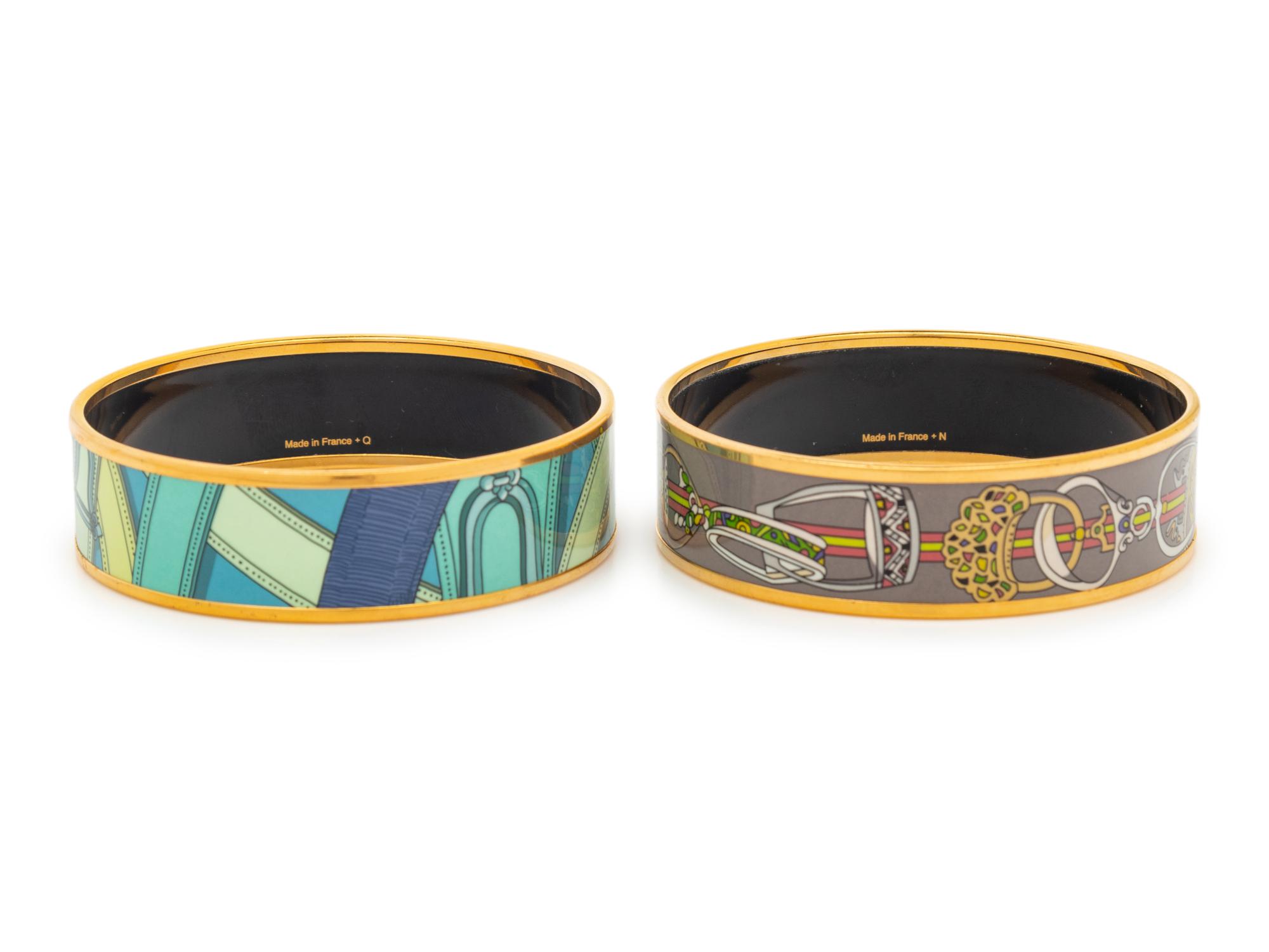 Hermès, Two Enameled Bangle Bracelets