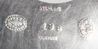 A Danish Silver Footed Louvre Bowl, Georg Jensen Silversmithy, Copenhagen, 1915-1930, #19B, having a serrated flared mouth raised on a