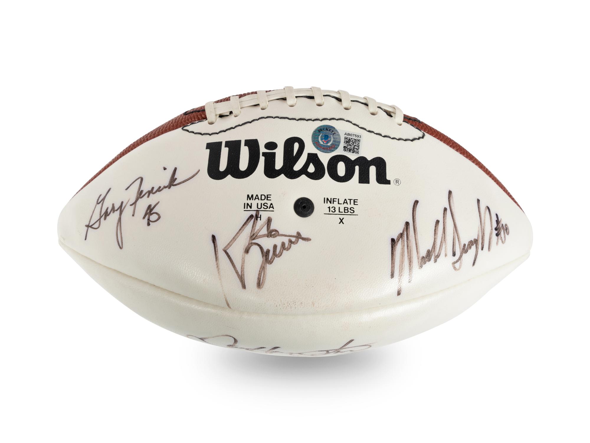 A Chicago Bears Multi Signed Autograph Football Including Walter Payton, Mike Ditka and Mike Singletary (Beckett Authentication Services BAS Certified),