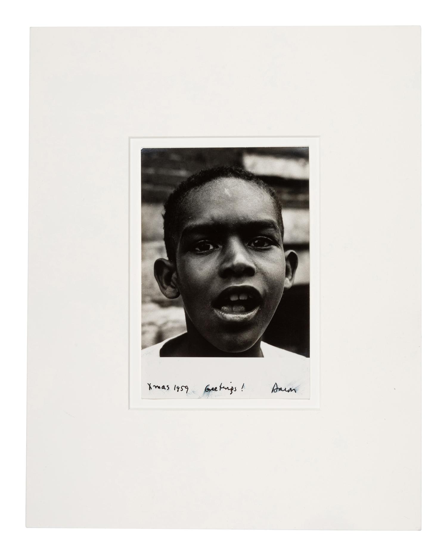 [PHOTOGRAPHY]. 2 photos of young Black subjects, incl. Boy, from "Harlem Document" by Aaron Siskind.
