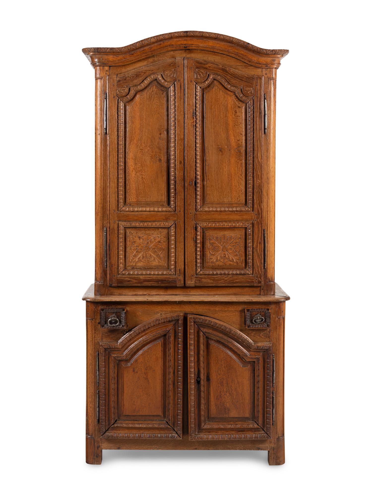 A North European Oak Cabinet à Deux Corps