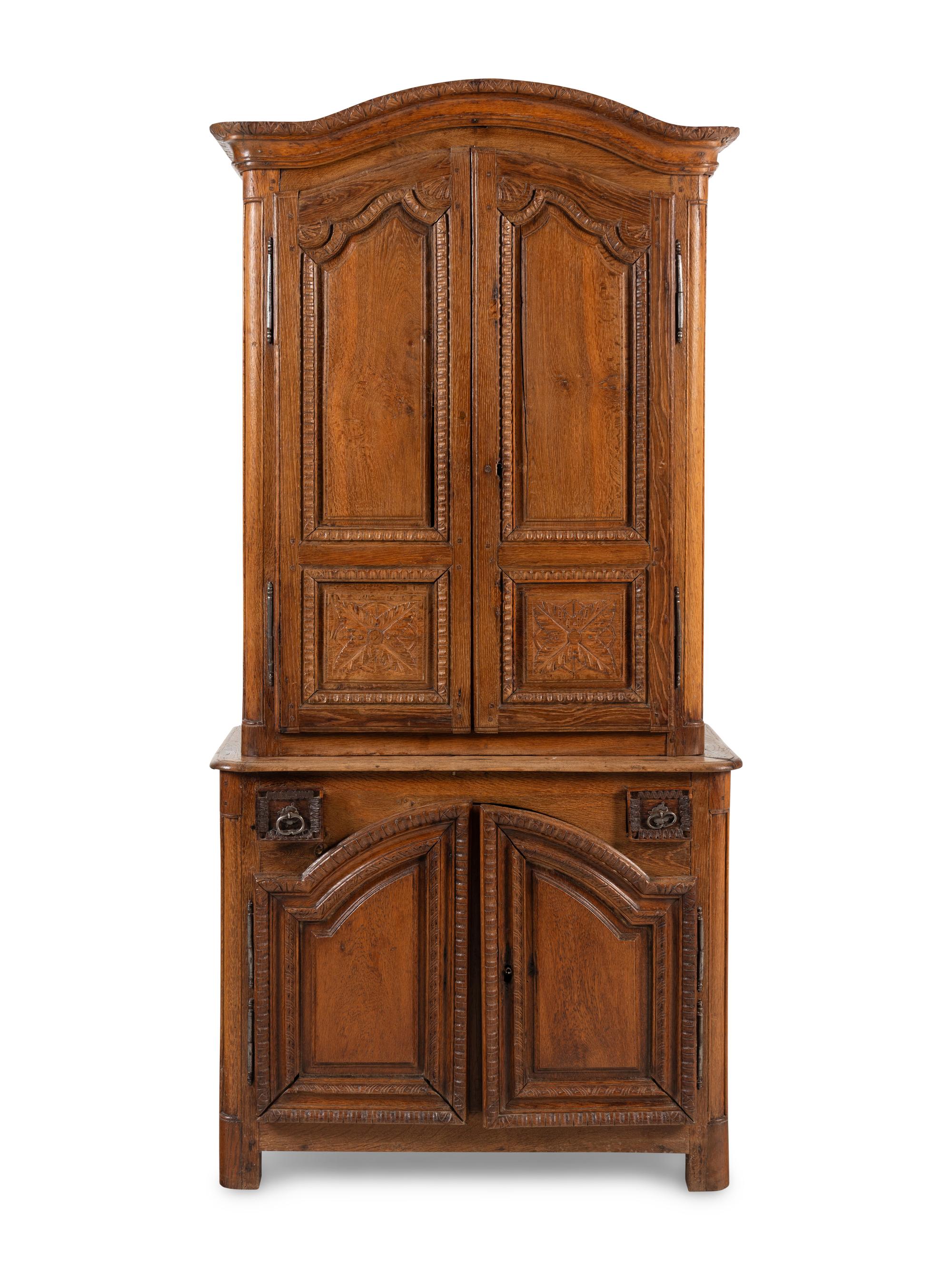 A North European Oak Cabinet à Deux Corps