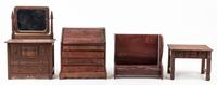 A Collection of American Doll Furniture Height of tallest 7 3/4 inches.