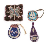 Collection of Miniature Beaded Pouches, PLUS