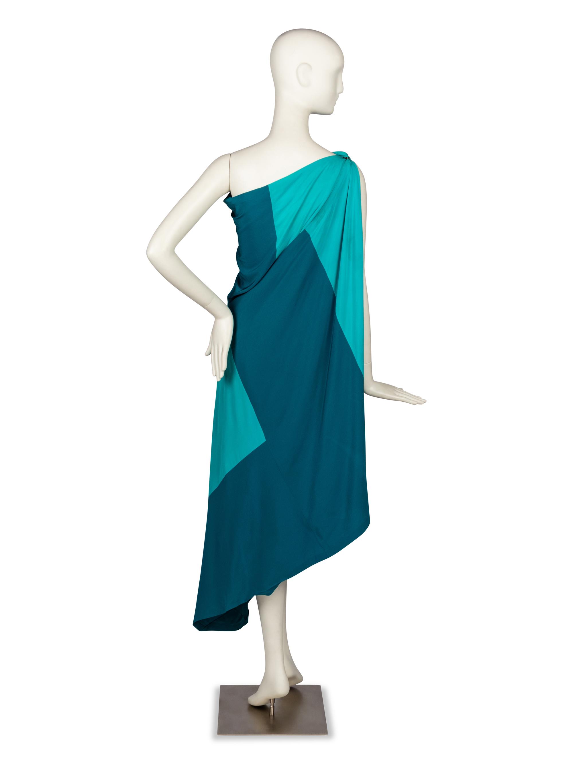 Madame Grès, Blue Silk Toga Gown, 1970's