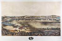 BACHELDER, JOHN B. Review of the Massachusetts Volunteer Militia at Concord, September 9, 1859. 29 3/4 x 45 3/4 inches.
