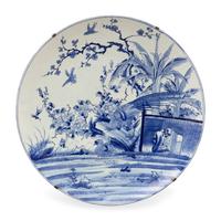 A Large Japanese Blue and White Porcelain Charger