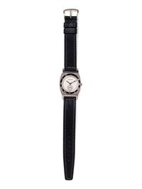 HAMILTON, STAINLESS STEEL AND 18K WHITE GOLD ELECTROPLATE 'PIPING ROCK YANKEE' WRISTWATCH