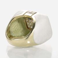 A Diamond and Enamel Ladies Ring
