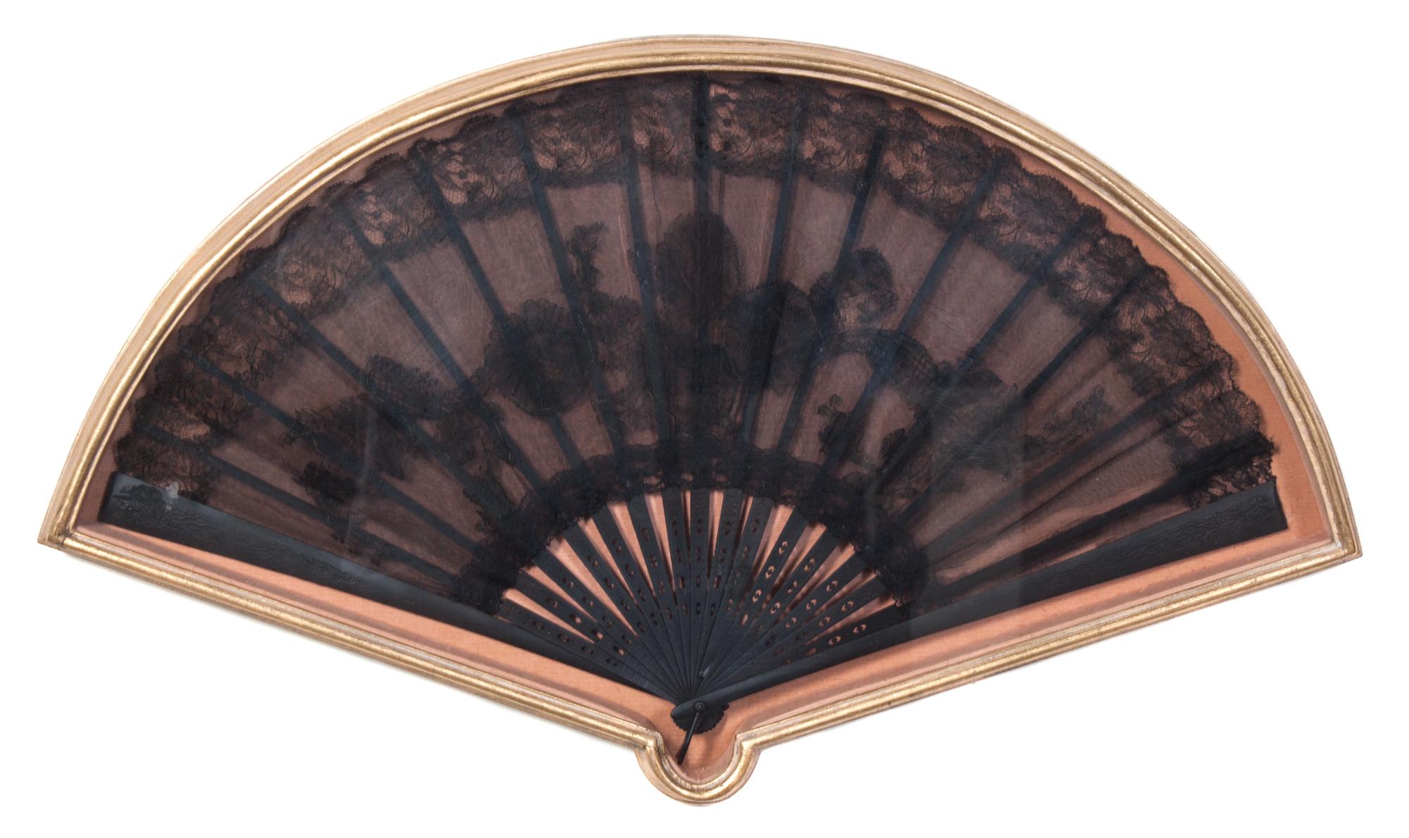 A Group of Three French Painted Paper Fans Width of first 19 inches. — 20TH CENTURY