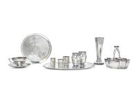A Group of Eleven Russian Silver Table Articles