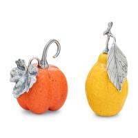 Two Buccellati Silver Mounted Fruit Ornaments