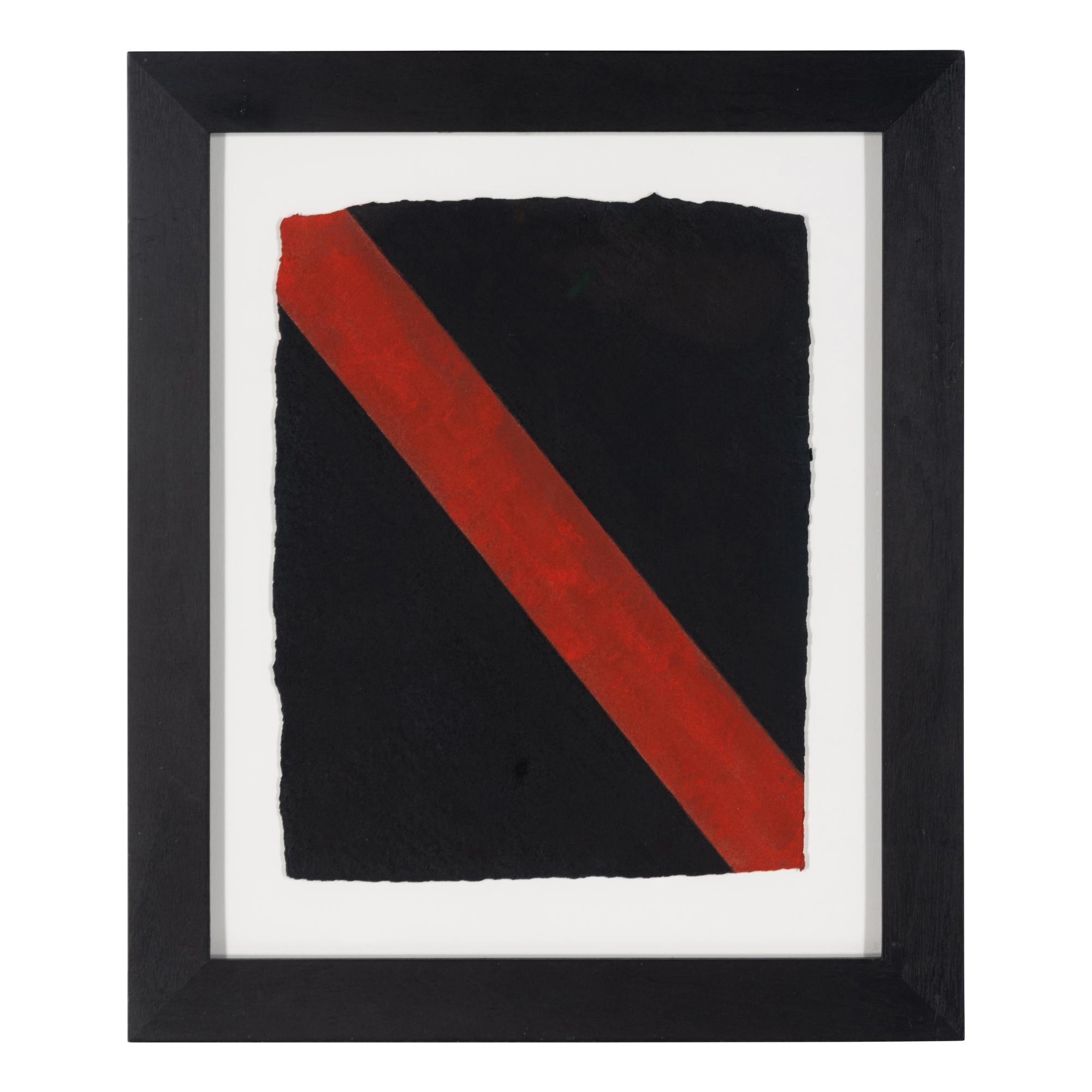 René Pierre Allain (Canadian, b. 1951) — Untitled (Black With Red Stripe)