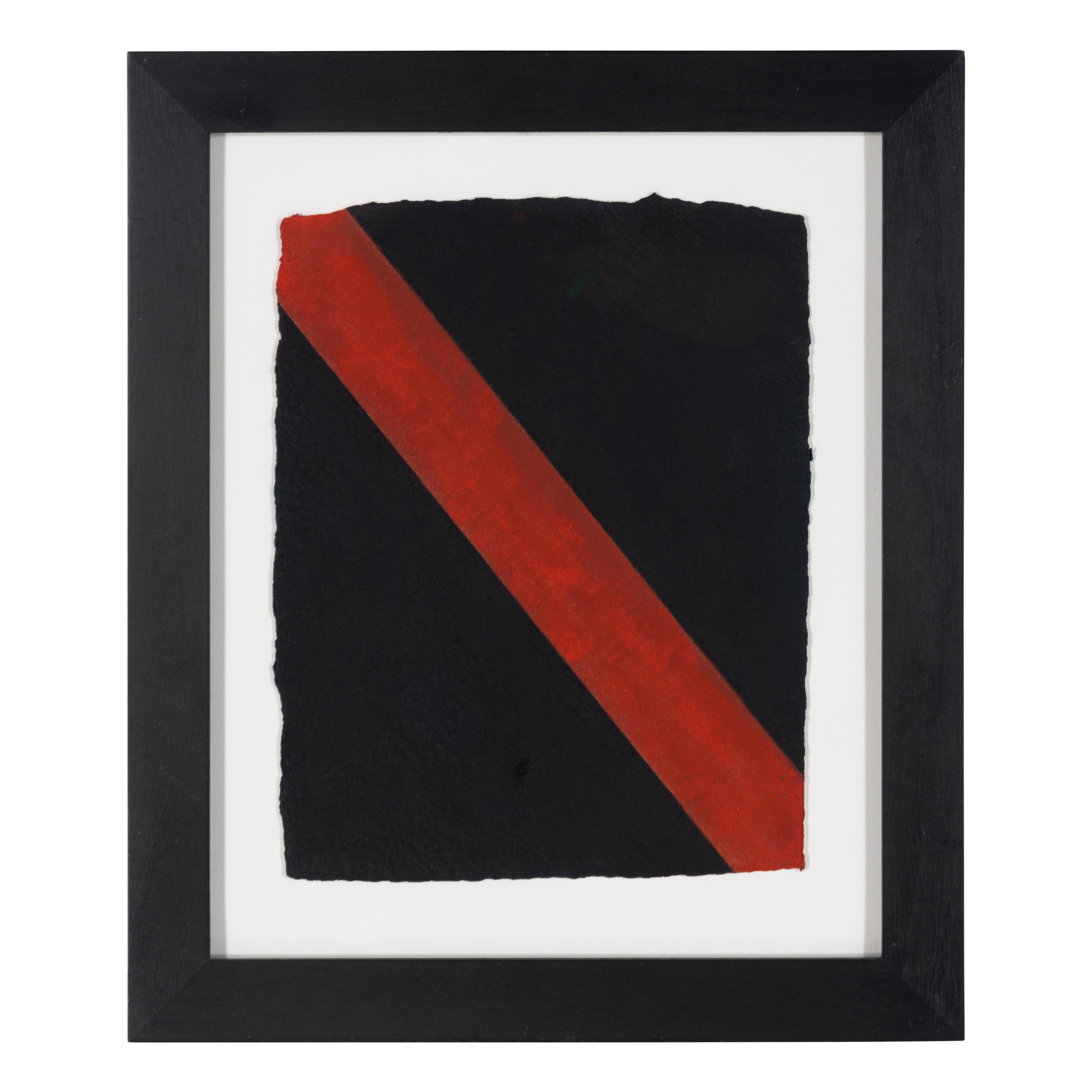René Pierre Allain (Canadian, b. 1951) — Untitled (Black With Red Stripe)