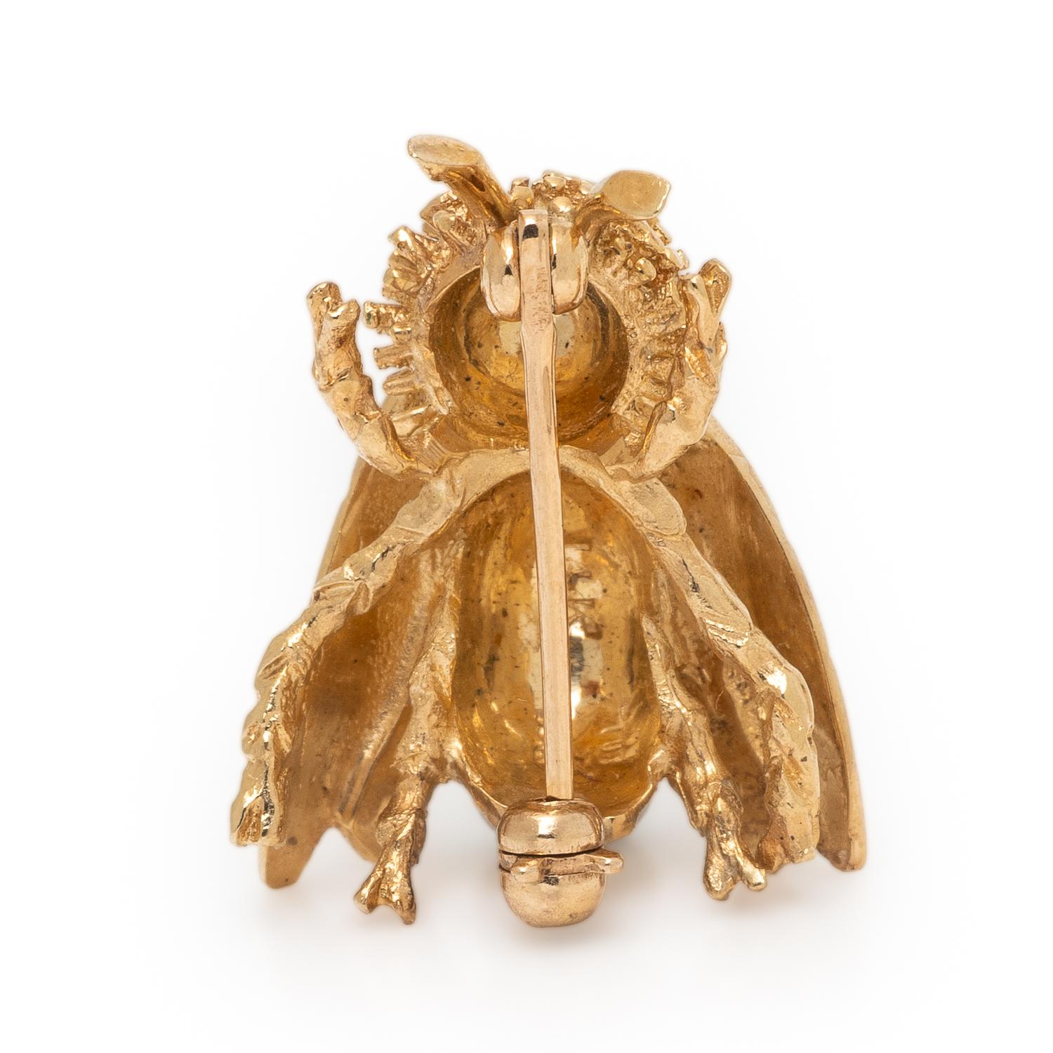 Yellow Gold Bee Brooch
