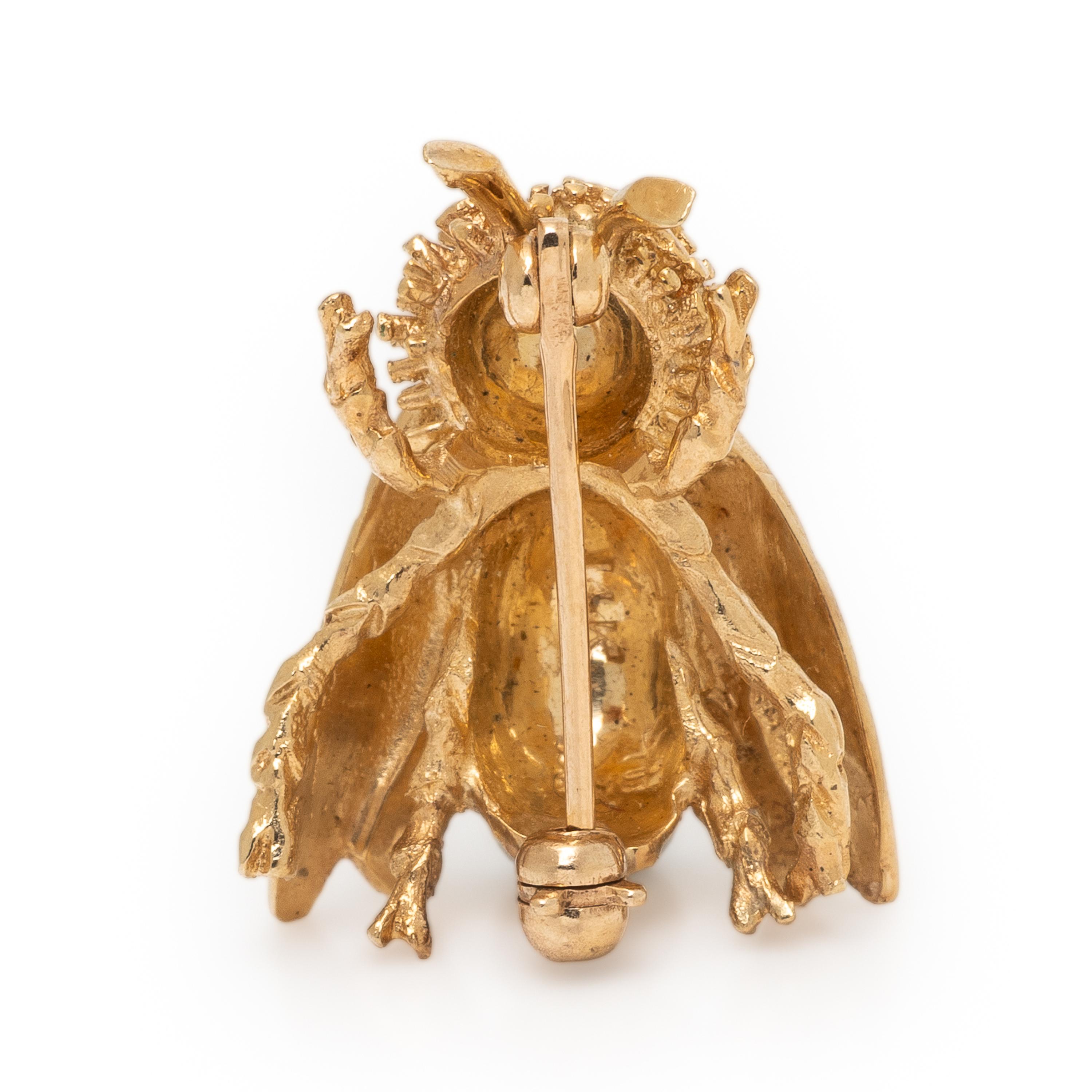 Yellow Gold Bee Brooch