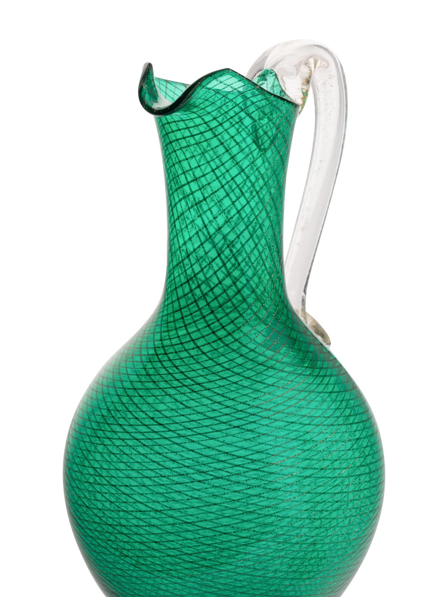 A Pair of Murano Hand Blown Glass Pitchers