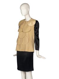 Pierre Cardin Haute Couture Vest and Satin Dress