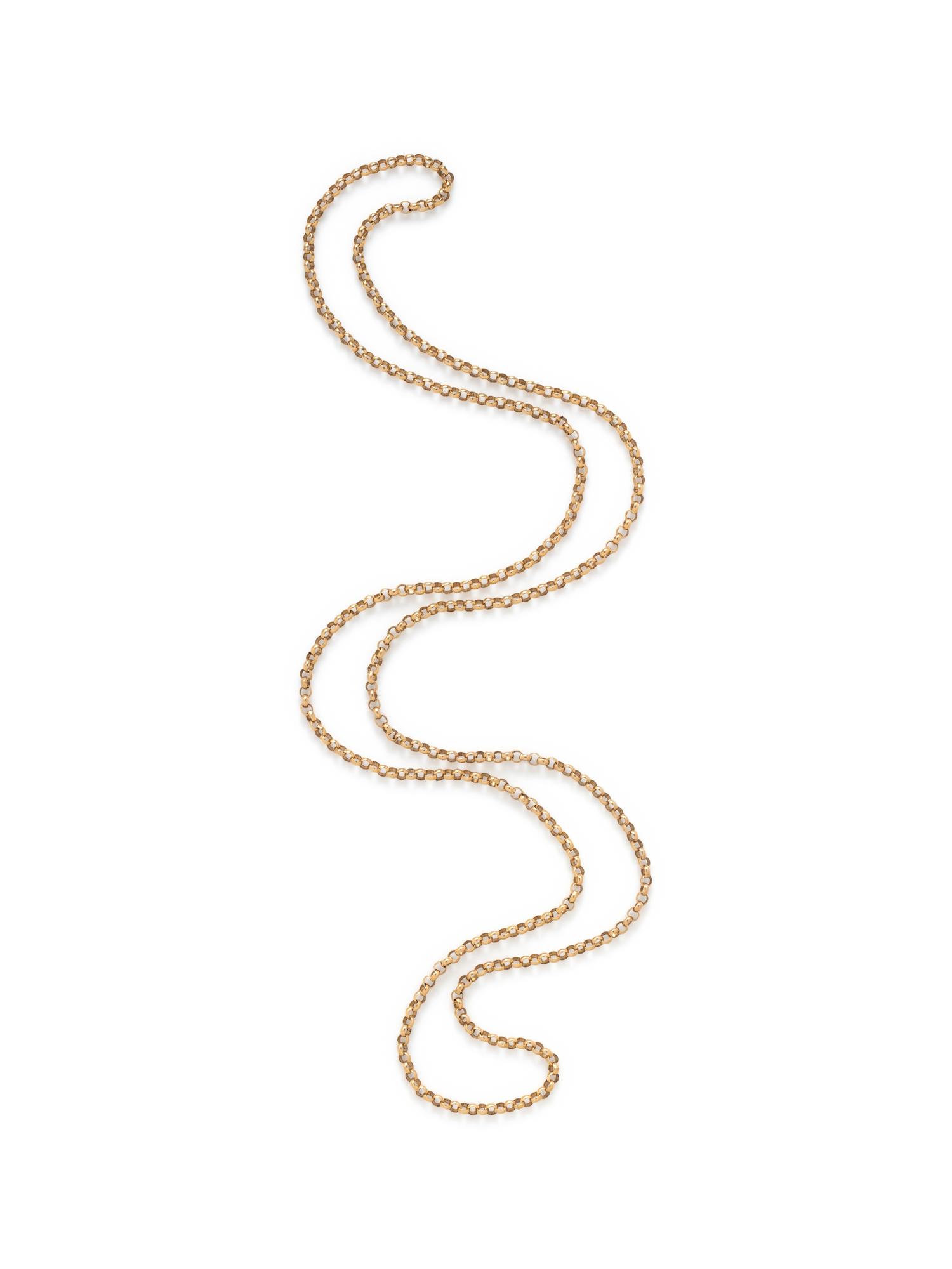 ANTIQUE, YELLOW GOLD LONGCHAIN NECKLACE