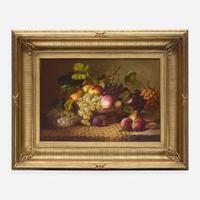 Eliza B. Duffey (American, 1838–1898) Still Life with Fruit and Eggs on Tabletop