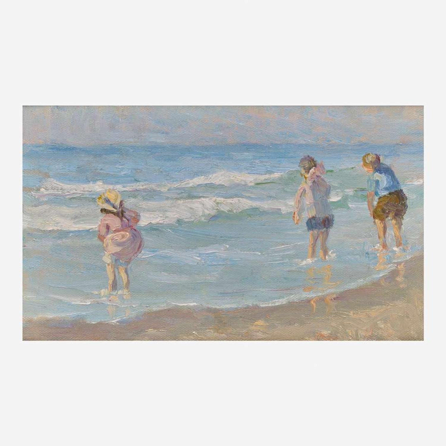 Alice Brown Chittenden (American, 1859-1944) Playing in the Water