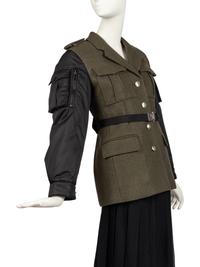 Prada Green Wool Coat With Black Sleeves, 2019