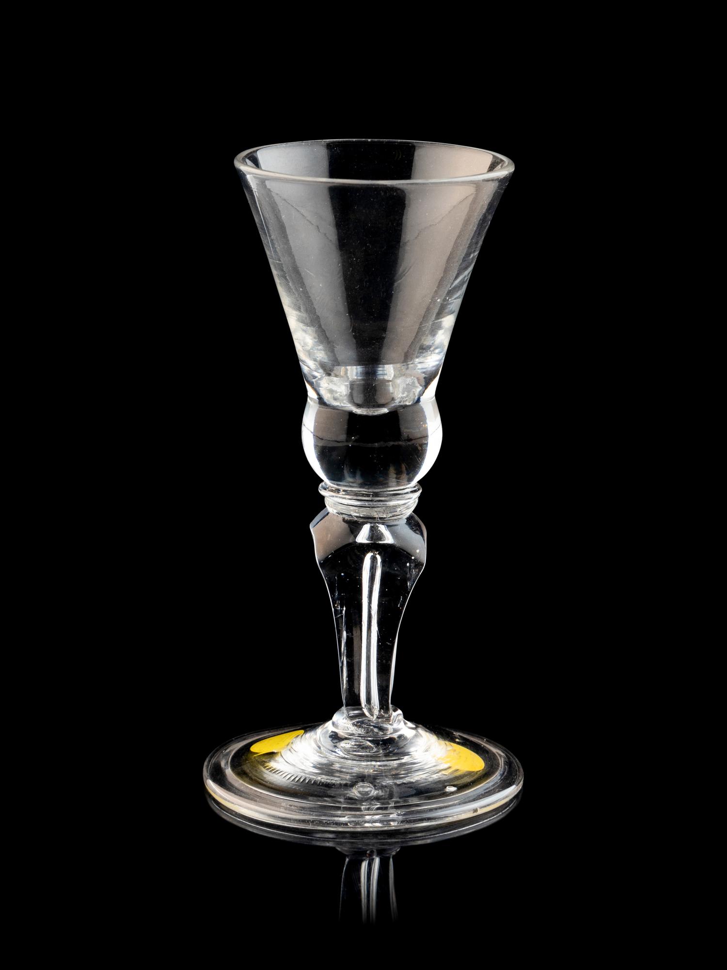 An English Four-Sided Pedestal Wine Glass
