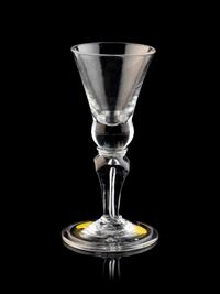 An English Four-Sided Pedestal Wine Glass