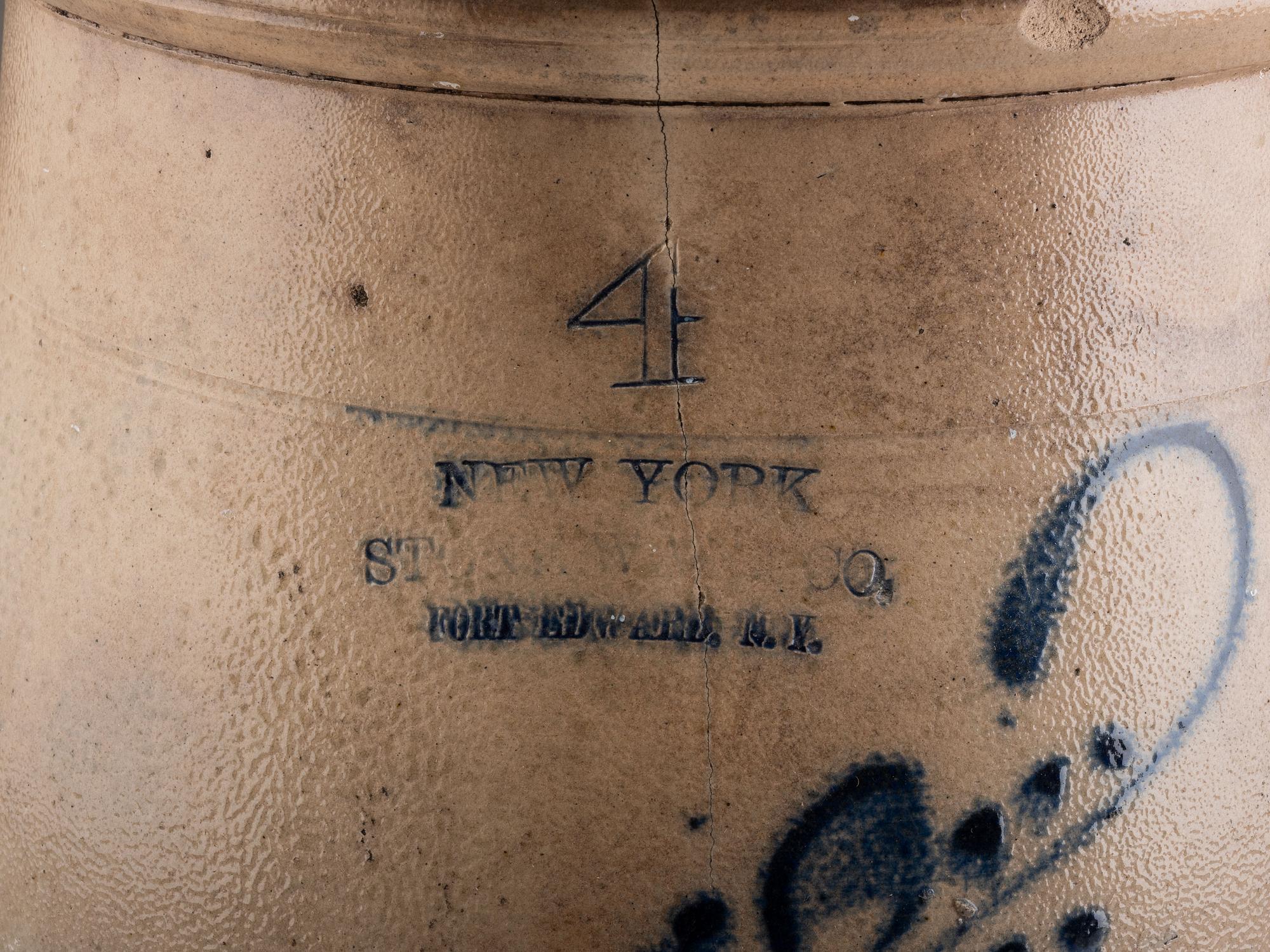 A Four-Gallon Cobalt-Decorated Stoneware Crock
