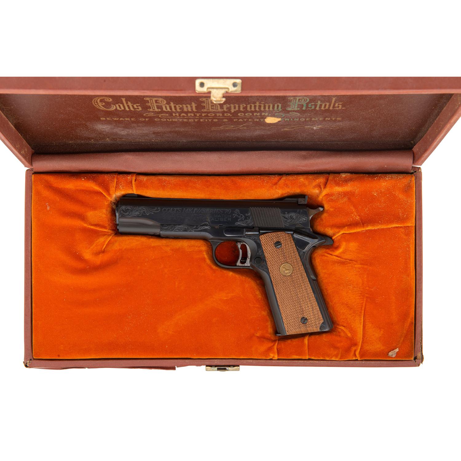 *2 of 2 Consecutively Numbered Colt Custom Shop Engraved Gold Cup National Match Pistol in Factory Box