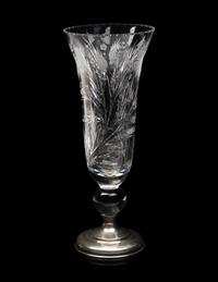 An American Silver-Mounted Cut Glass Vase