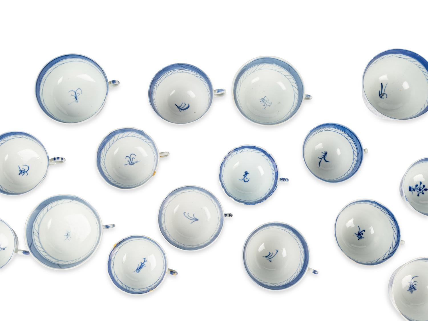 A Canton Blue and White Porcelain Tea Service