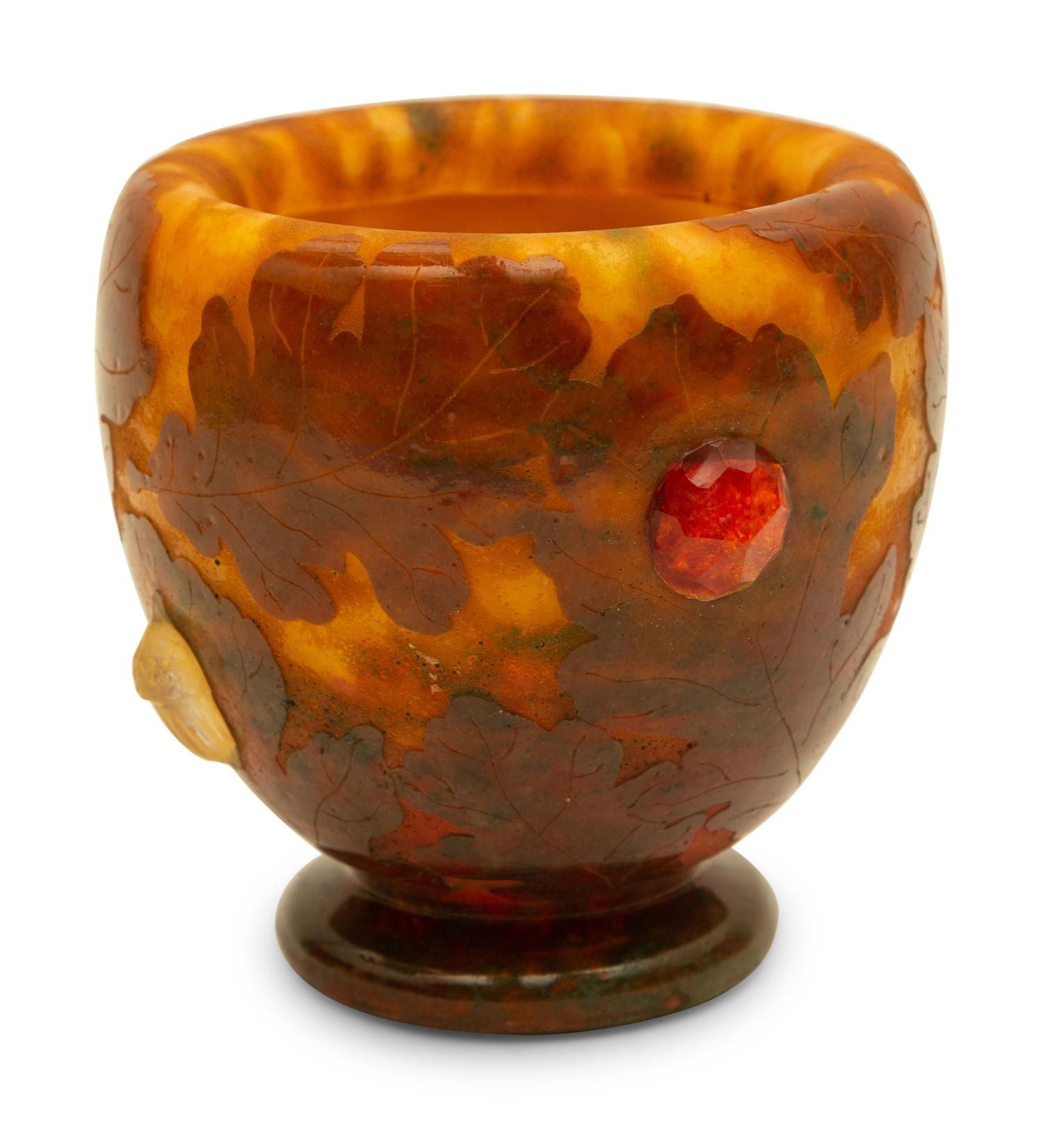 A Daum Feuilles d'Automne Glass Vase