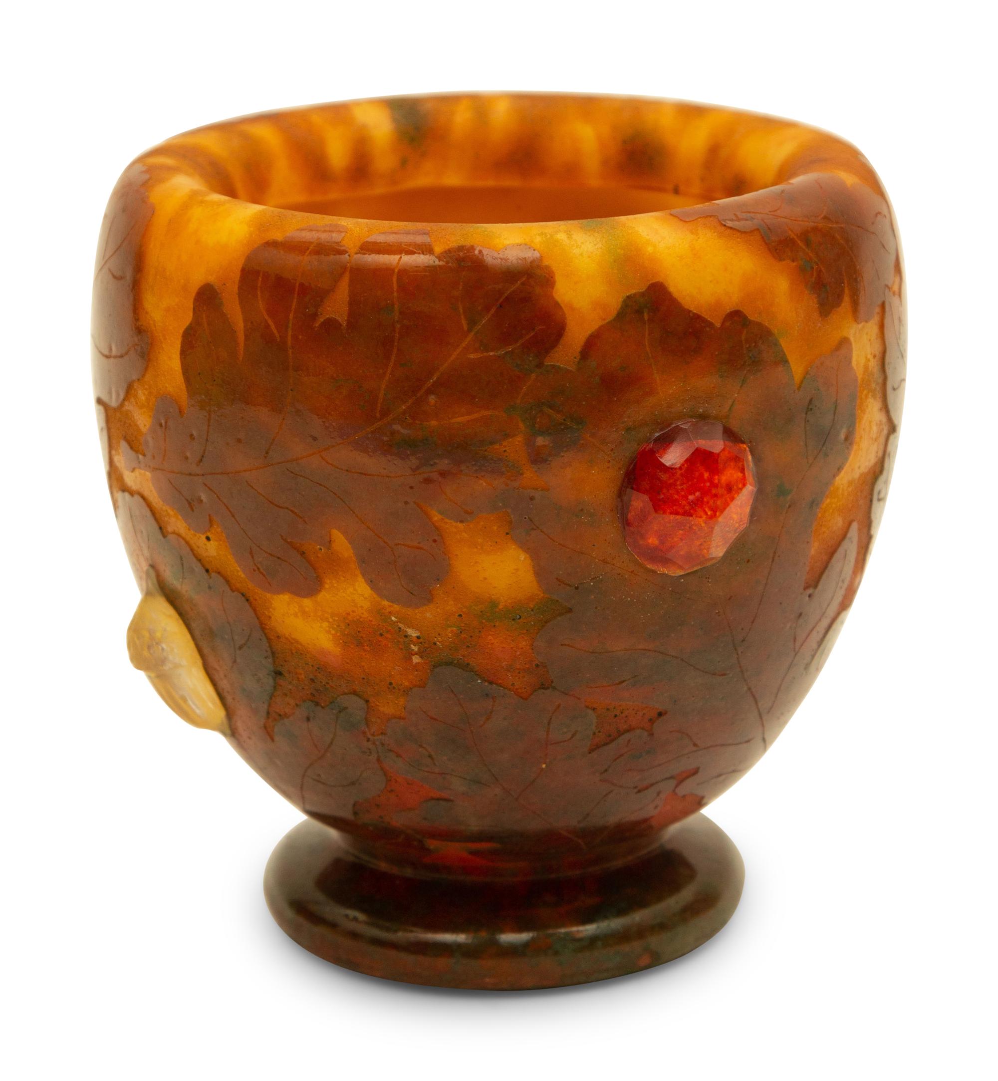A Daum Feuilles d'Automne Glass Vase