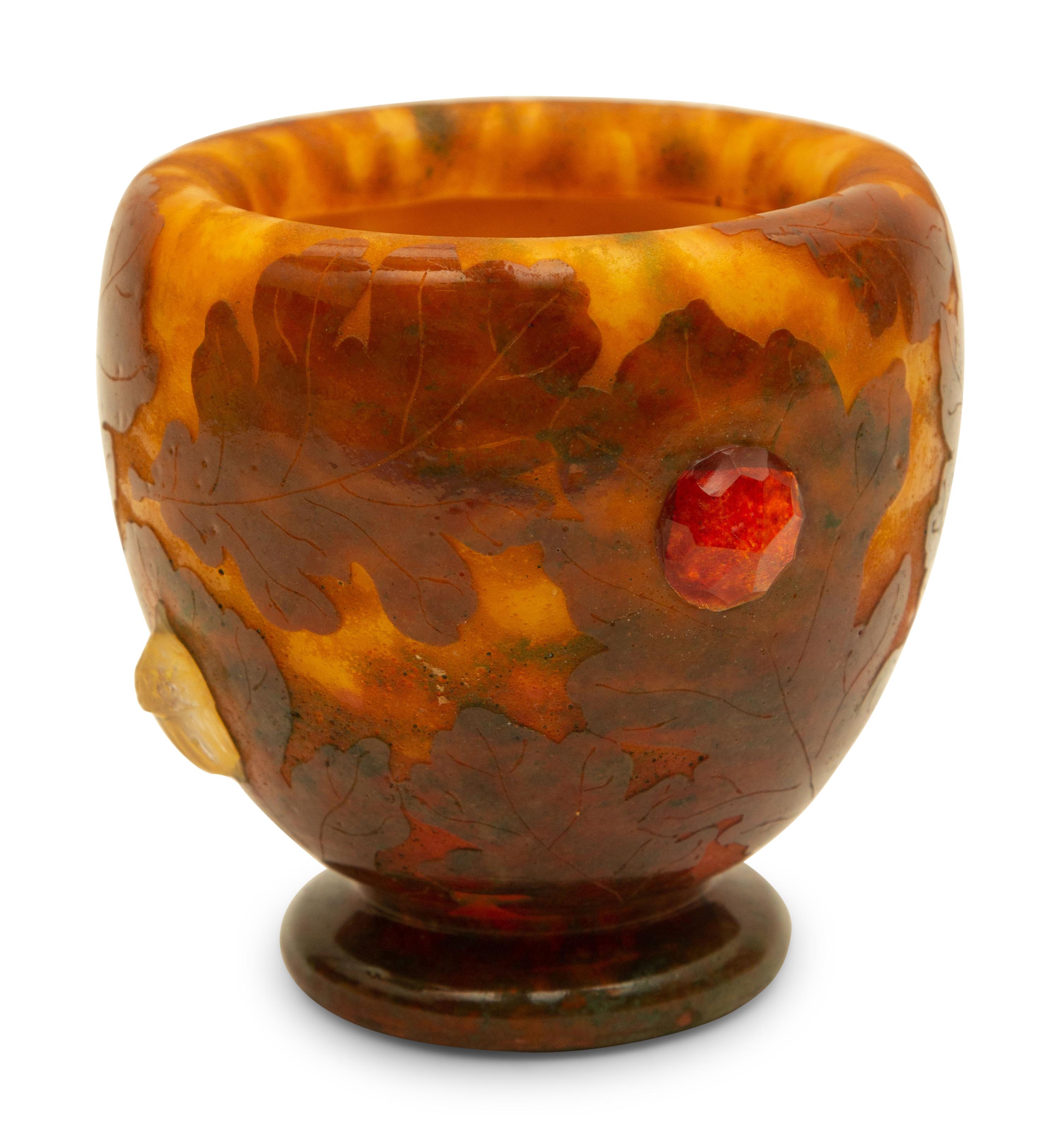 A Daum Feuilles d'Automne Glass Vase